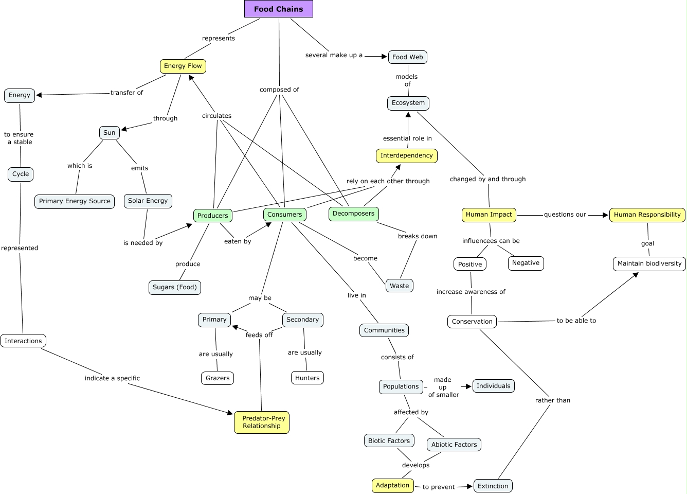 Food Chain Draft 3 Biology Diagrams